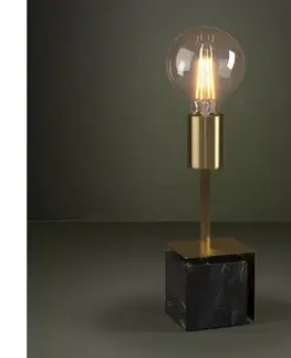Lampy Eglo 390168 - Stolná lampa CARMITA 1xE27/40W/230V zlatá/čierny mramor 390168