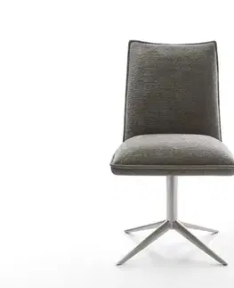 Jedálenské stoličky DELIFE Jedálenská stolička Lelio-Flex bouclé mäkký tmavobéžová podstava nerezová oceľ 360° otočný hojdacia funkcia vrecková pružina