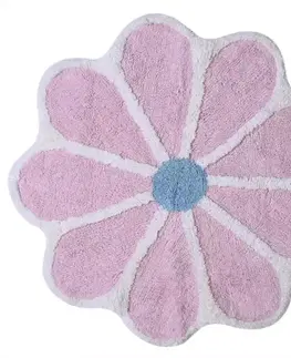 Koberčeky a rohože do kúpeľne Kúpeľňový koberček Fi 70cm ružový Cotton Floral