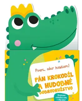 Leporelá, krabičky, puzzle knihy Pán krokodíl a hudobné dobrodružstvo. Obojstranná rozkladacia kniha + dlhý meter!