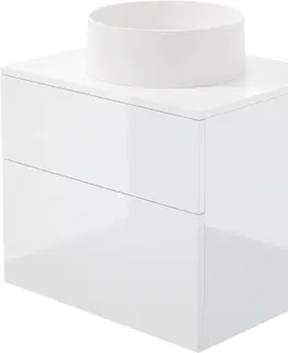 Kúpeľňový nábytok DEANTE - Prizma biela kúpeľňová skrinka, s granitovým umývadlom - 360 mm; SD6B6SAU4S