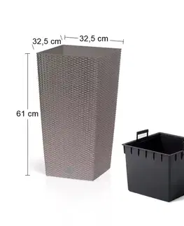 Kvetináče a truhlíky NABBI DRTS325 plastový kvetináč 32,5 cm mocca