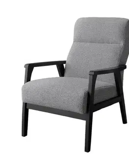 Kreslá ALBERTO retro čalúnené kreslo, šedá/wenge
