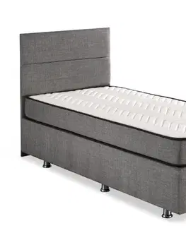 Postele Single Mattress, Base & Headboard Silver - Grey (100 x 200)