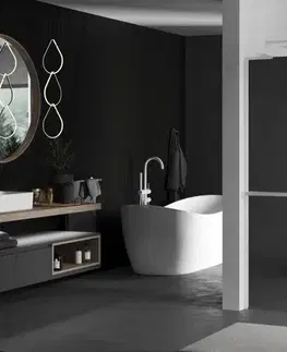 Sprchové dvere MEXEN/S - Kioto+ L Sprchová zástena WALK-IN s poličkou a držiakom uterákov 100 x 200, zrkadlová, biela 800-100-123-20-50