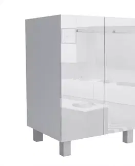 Kuchynské skrinky stojace Kuchynská skrinka Lucjan 60D 2F LUX biela
