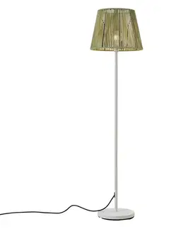Vonkajšie stojanové svietidlá Vonkajšia stojaca lampa biela so zeleným lanovým tienidlom IP44 - Virginia Jayla
