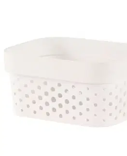 Vybavenie a dekorácie bytu Úložný box zdobený Infinity recyklovaný 1,4l biely 252511