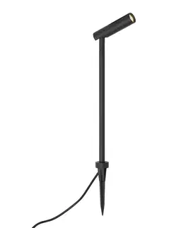 Vonkajšie svietidlá Moderné záhradné bodové svietidlo 12V čierne 10cm vr. LED IP65 - Voltaire Lino