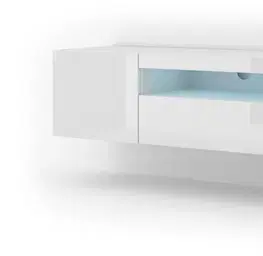 TV stolíky ArtBm TV stolík AURA 200 | biely - biely lesk