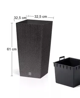 Kvetináče a truhlíky NABBI DRTS325 plastový kvetináč 32,5 cm hnedá