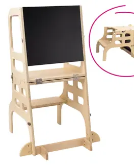 Detské stoličky a kreslá Montessori učiaca veža s tabuľou MAGAN Tempo Kondela