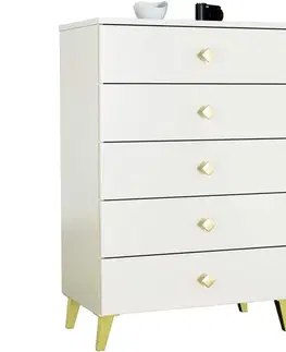 Komody a skrinky MEJBY elegantná komoda K-05, kašmír/zlatá