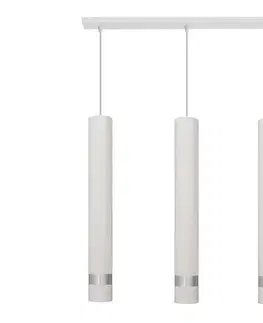 Svietidlá  LED Luster na lanku TUBA 3xGU10/4,8W/230V biela/lesklý chróm W-L 1111/3 WT+CH+WT