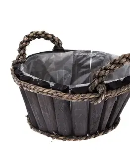 Kvetináče a truhlíky Drevený obal na kvety Smoky, pr. 25 cm