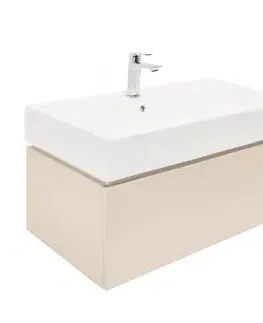 Kúpeľňový nábytok Kúpeľňová skrinka s umývadlom SAT Feel 80x30x46 cm pieskovo béžová mat SATFEEL80BEU2B SATFEEL80BEU2B