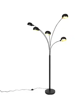 Stojace lampy Inteligentná stojaca lampa čierna 5-svetlo vrátane Wifi B35 - Sixties