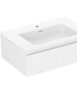 Kúpeľňový nábytok MEXEN/S - Rivel kúpeľňová skrinka 70 cm s umývadlom Otis, 1 šuplík, reliéf, biela mat 91A20-07023-1-BF01-W18M01