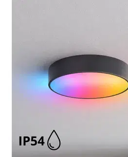 Svietidlá BRILAGI - LED RGBW Kúpeľňové stropné svietidlo CLARE 3xE27/12W/230V pr. 40 cm antracit IP54 BG5222+3xAI0579