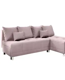 Rozložiteľná rohová sedacia súprava Rohová sedacia súprava Max New Vena 10 ružová