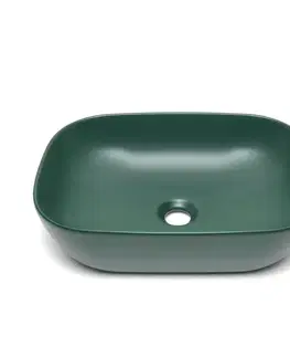 Umývadlá Umývadlo na dosku SAT Infinitio 45,5x32,5 cm tmavo zelená mat bez prepadu SATINF4532DGEM SATINF4532DGEM