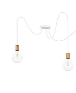 Svietidlá  Luster na lanku MIROS 3xE27/60W/230V pavúk biela/medená 0665