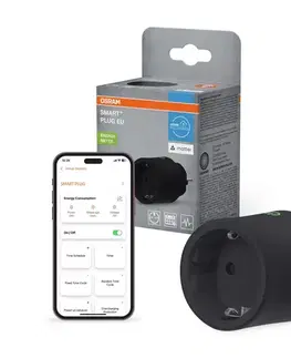 Predlžovacie káble Osram - Inteligentná zásuvka SMART+ MATTER SCHUKO 2300W/230V/10A Wi-Fi čierna 4099854419225