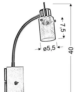 Nástenné svetlá Nástenná lampa, nástenné svietidlo, lampa na rameno, 1X40W, G9, matný nikel, ĽADOVÉ KRÁĽOVSTVO