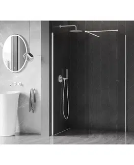 Sprchové dvere MEXEN/S - Kyoto-X Sprchová zástena WALK-IN 80 x 80, transparent 10 mm, biela 800-080-202-20-00-080-X