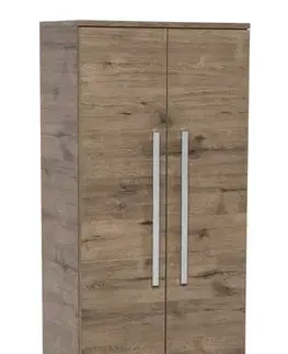 Kúpeľňový nábytok Kúpeľňová skrinka vysoká SAT Cube Way 60x163x33 cm dub wellington CUBE3CHV60DW CUBE3CHV60DW