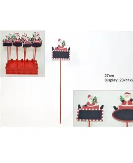 Vianočné dekorácie MAKRO - Santa na paličke 27cm rôzne druhy