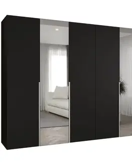 Šatníkové skrine Skriňa Alicante II 300 čierna/strieborný