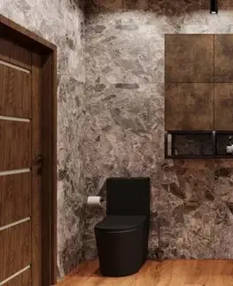 Záchody WC kombi komplet SAT Brevis vrátane dosky softclose, vario odpad čierny SATBRE031RREXVPBKM SATBRE031RREXVPBKM