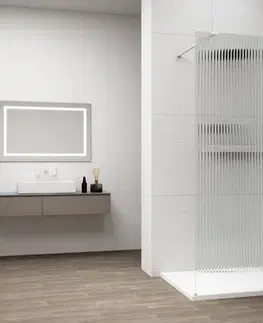 Sprchové dvere POLYSAN - ESCA WHITE MATT jednodielna sprchová zástena na inštaláciu k stene, sklo Flute, 700  ES1370-03