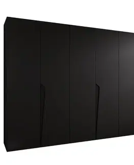 Šatníkové skrine Skriňa Piano 1-300 (3x100) čierna/čierna