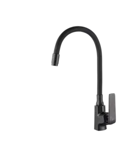 Kuchynské drezy INVENA INVENA - Drezová batéria Ligaria s elastickým výtokom, čierna BZ-39-004-L