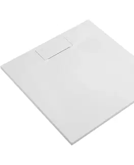 Vane CERANO - Sprchová vanička čtvercová Enzo - SMC/minerální kompozit - strukturovaná bílá matná - 80x80x3  CER-666043