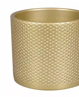 Záhrada Obal na kvetináč Zeus Dots 13 cm zlatý
