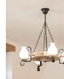 Svietidlá BRILAGI - Luster na reťazi TIMONA 4xE14/40W/230V dub EX-01094