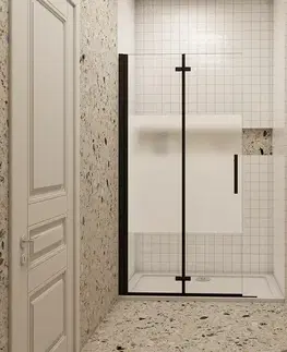 Sprchovacie kúty H K - Zalamovacia WALK-IN zástena Melody Black Line WF1 120x195, číre sklo MBLINEWF1120