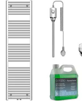 Doplnky do kúpeľne CERANO - Kúpeľňový elektrický radiátorový set Benito - 600W - chróm - 1700x450 mm CER-460108