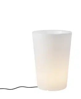 Vonkajšie stojanové svietidlá Vonkajšia stojaca lampa biela 60 cm kvetináč IP44 - Verano