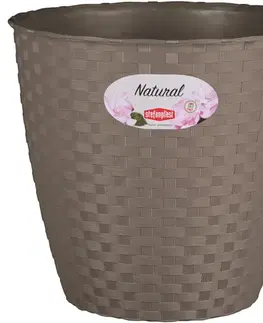 Záhrada Obal na kvetináč NATURAL plastový 19x18 cm sivohnedý
