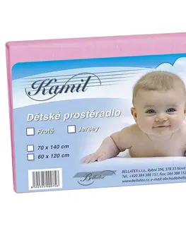 Plachty Bellatex Detské jersey prestieradlo, ružová, 60 x 120 cm