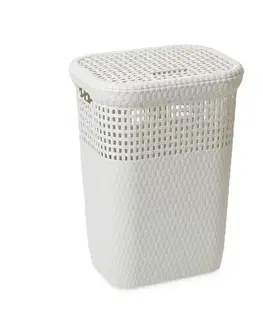 Koše na bielizeň Kôš na bielizeň 60 l, biela (slonová kosť)