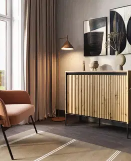Komody Dig-net nábytok Komoda SWING TR-02 s LED osvetlením | dub artisan