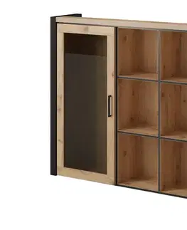 Komody a skrinky AKTUAL 04 dizajnová komoda dub Taurus/ čierna