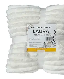 Ozdobné prikrývky Deka Laura 130x170 cm 1 biela