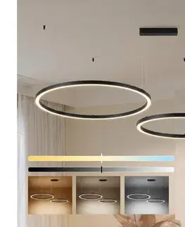 Svietidlá BRILAGI - LED stmievateľný luster na lane PORTOFINO LED/98W/230V čierna + diaľkové ovládanie BRI515