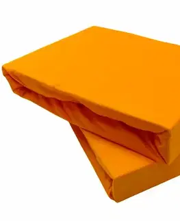 Plachty Posteľná plachta jersey oranžová TiaHome - 90x200cm